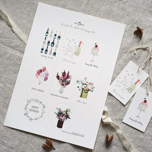 Geschenkanhänger 8 Stück | Geburtstag (Download/Printable)