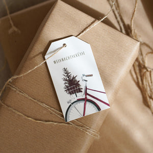 Geschenkanhänger · Weihnachtsgrüße | Fahrrad