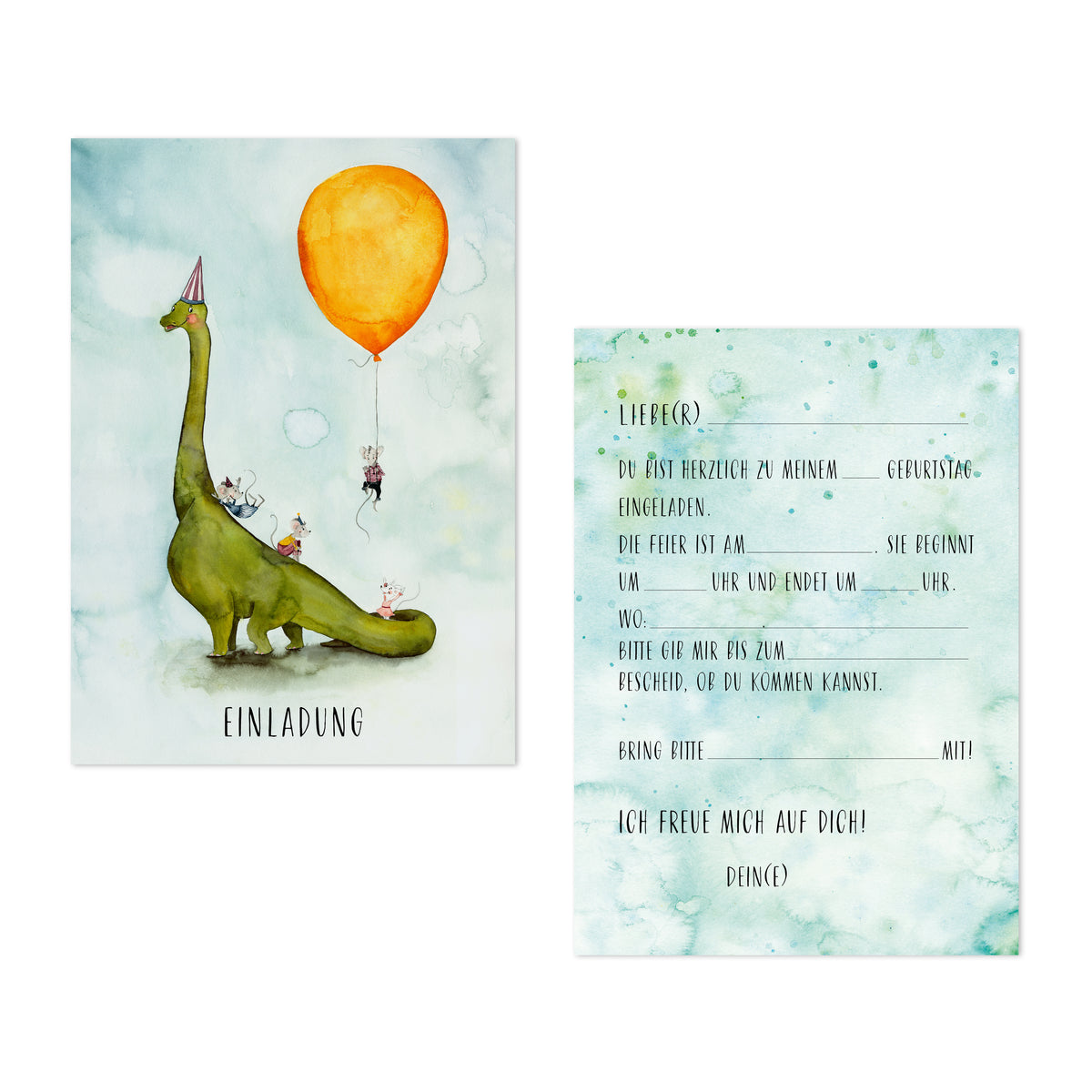 Einladungskarten · Dino Party