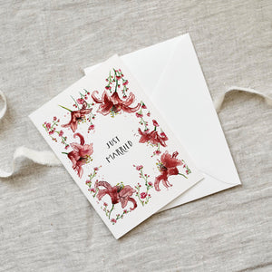 Greeting card · Wedding lilies