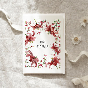 Greeting card · Wedding lilies
