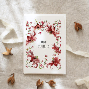 Greeting card · Wedding lilies