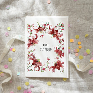 Greeting card · Wedding lilies