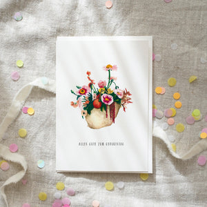 Greeting Card Flower Basket