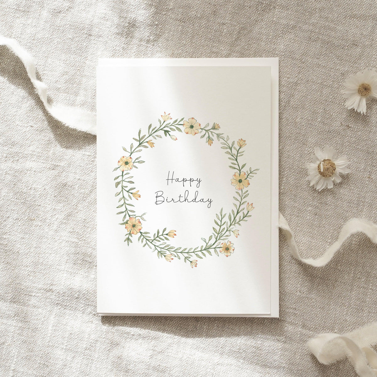 Grußkarte · Happy Birthday | Geburtstagskranz