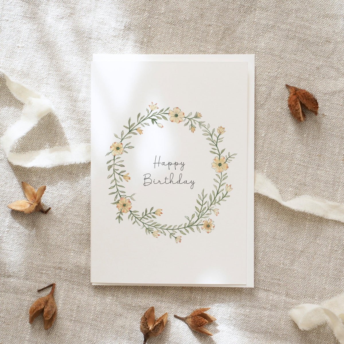Grußkarte · Happy Birthday | Geburtstagskranz