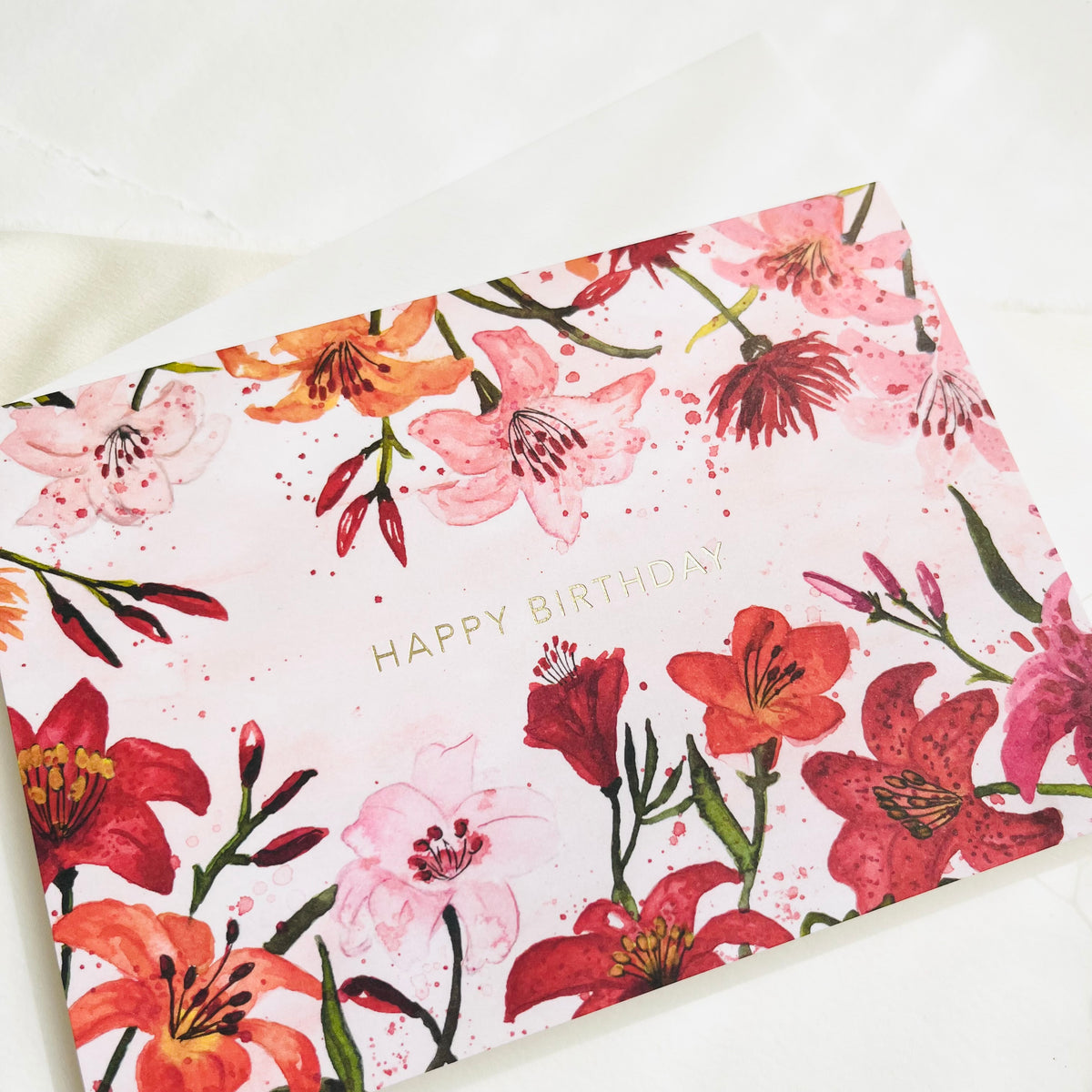 Greeting card · Happy Birthday | lilies