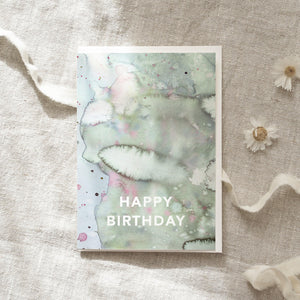Grußkarte · Happy Birthday | Waterclouds
