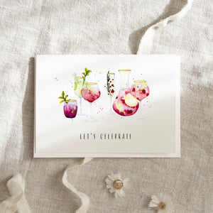 Greeting Card Cocktails Let's celebrate