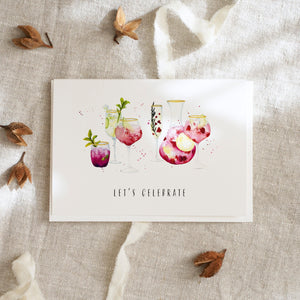 Greeting Card Cocktails Let's celebrate