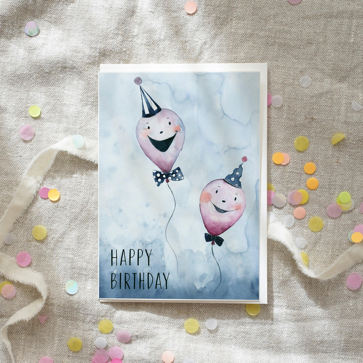 Grußkarte · Birthday Balloons