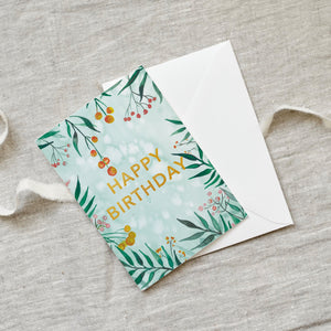 Grußkarte · Jungle Birthday (Goldfoil)