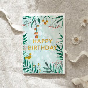 Grußkarte · Jungle Birthday (Goldfoil)