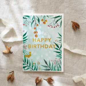 Grußkarte · Jungle Birthday (Goldfoil)