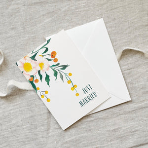 Greeting card · Just married | Flowers