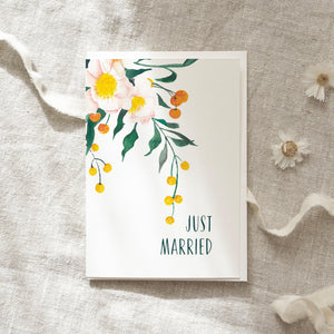 Greeting card · Just married | Flowers