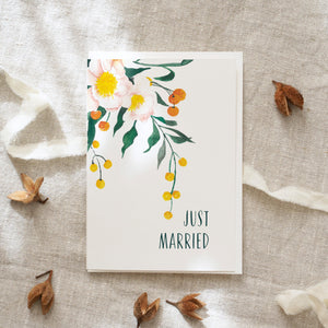 Greeting card · Just married | Flowers