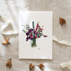 Greeting Card Violet Flowers