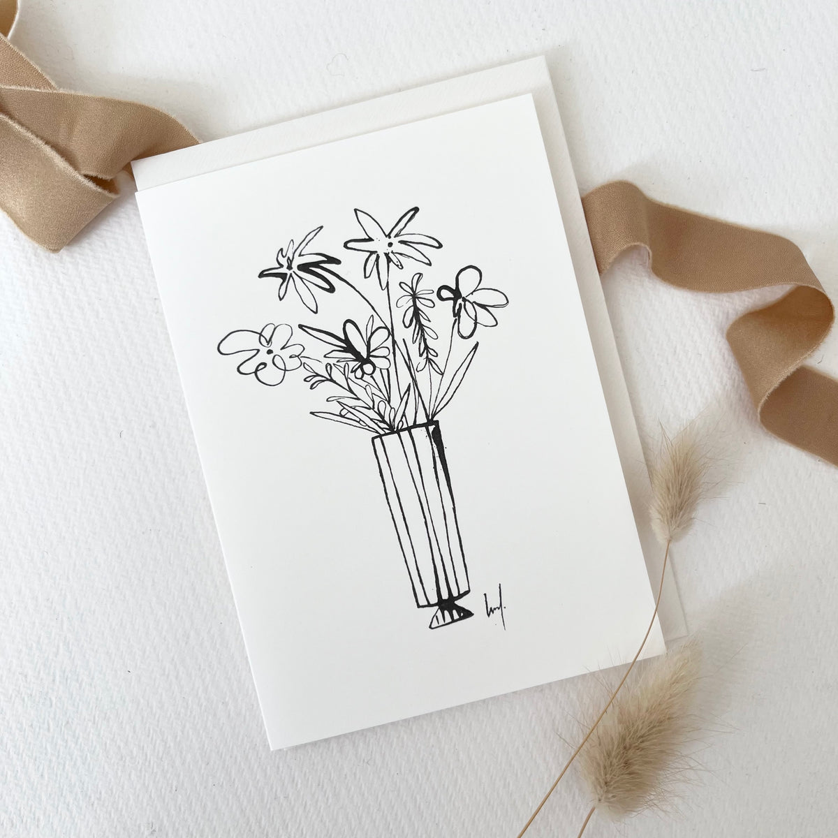 Greeting Card Flower Vase