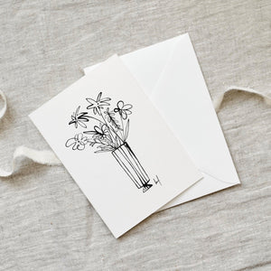 Greeting Card Flower Vase