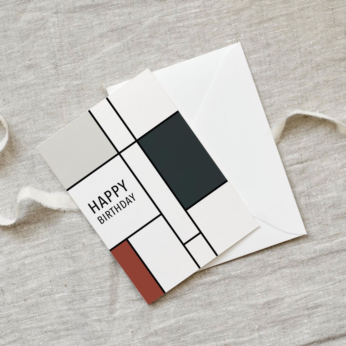 Greeting Card Happy Birthday (Grey Square)