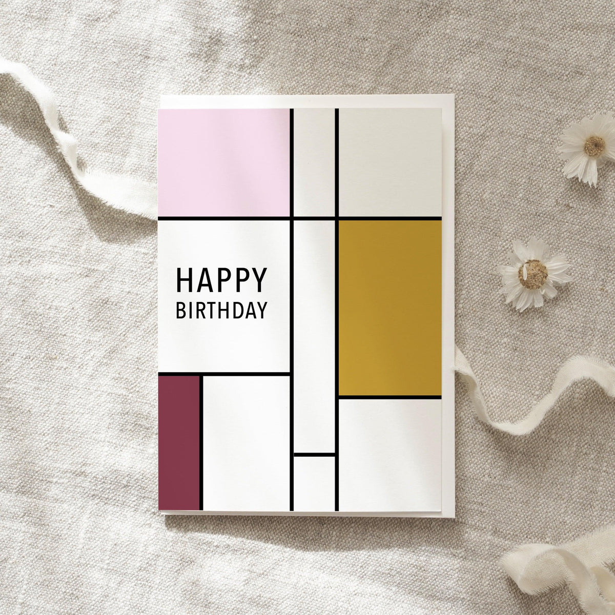 Grußkarte · Happy Birthday (Rose Square)