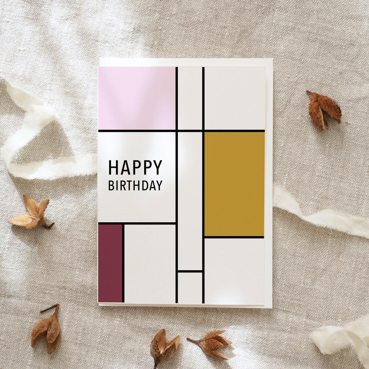 Grußkarte · Happy Birthday (Rose Square)