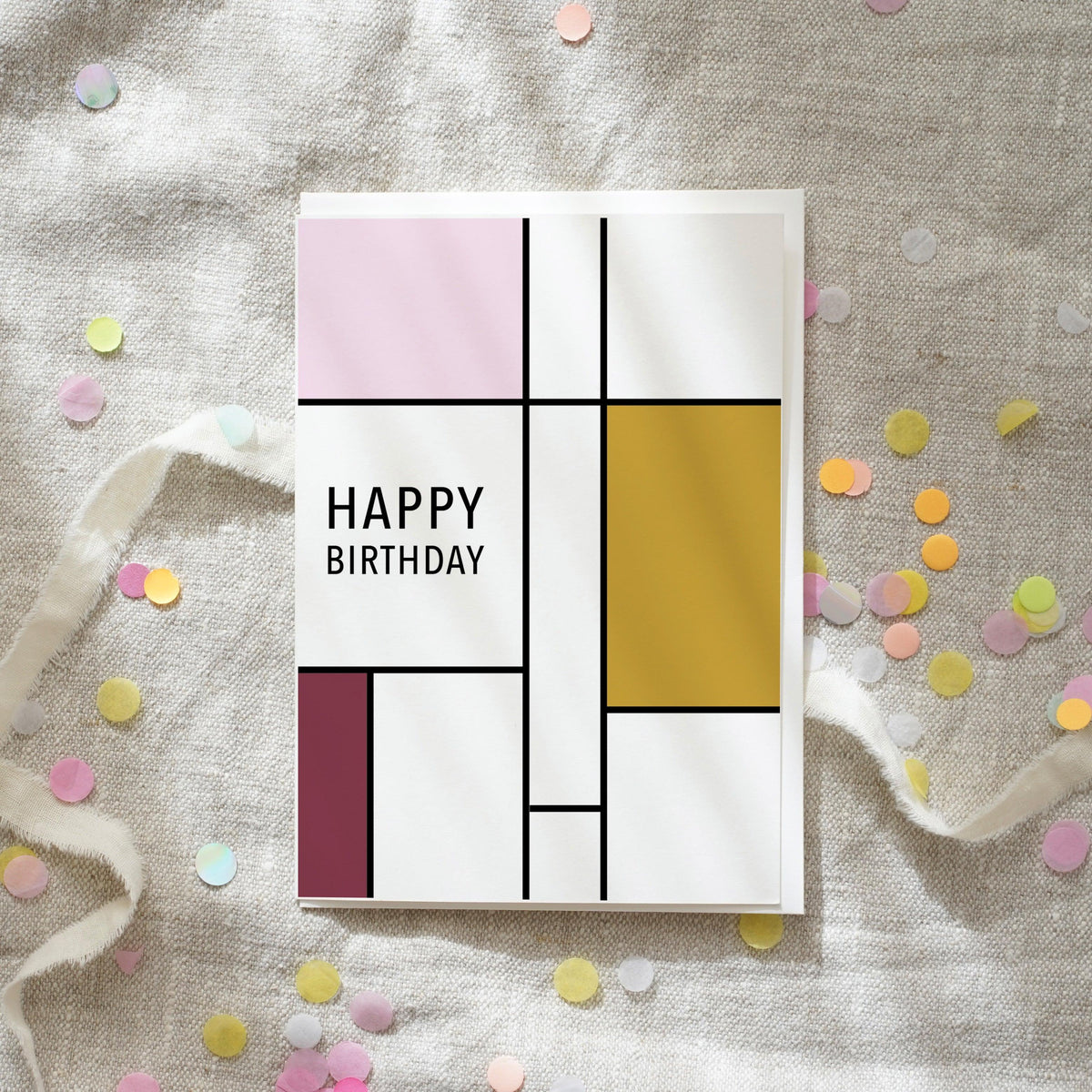 Grußkarte · Happy Birthday (Rose Square)