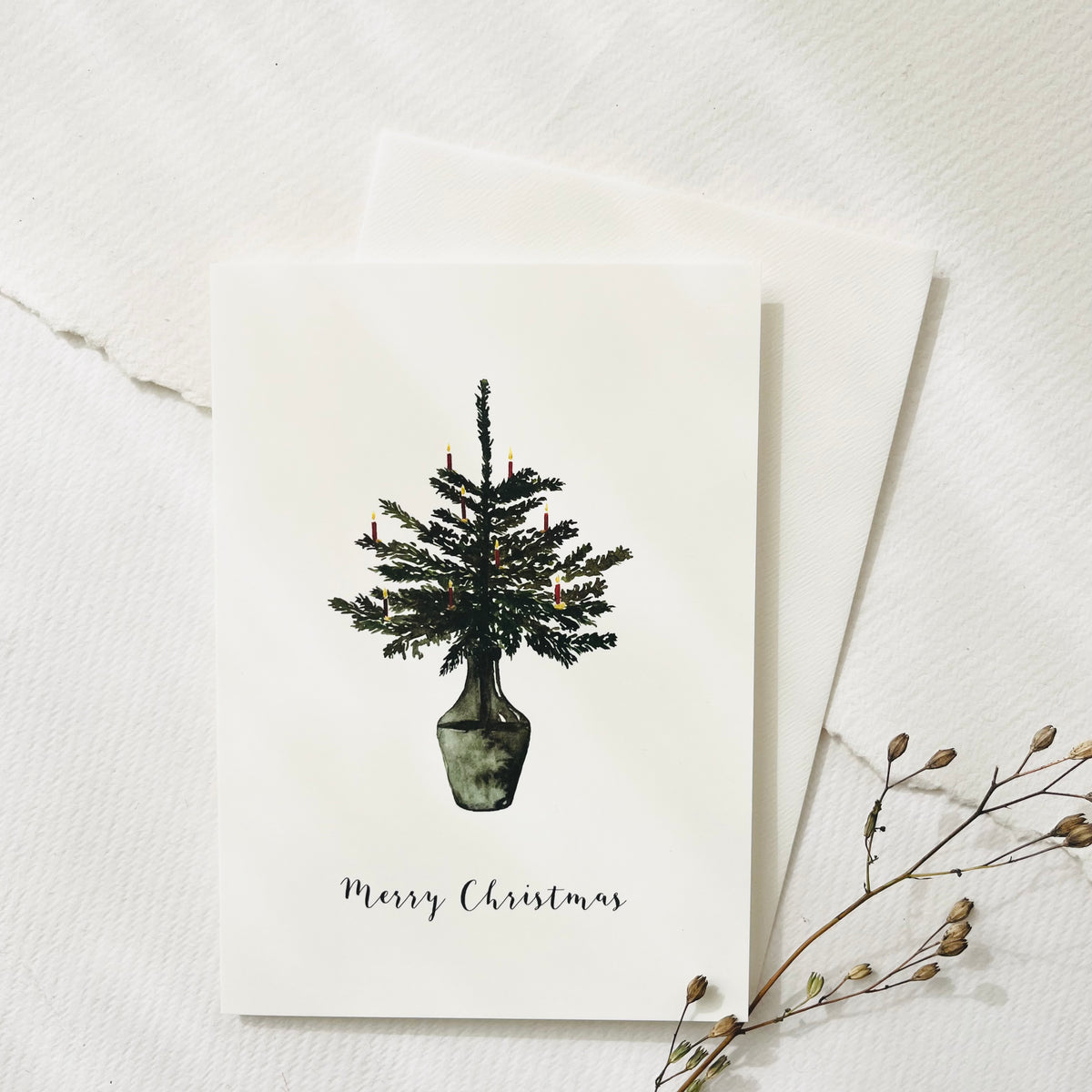 Greeting Card Christmas tree in a vase