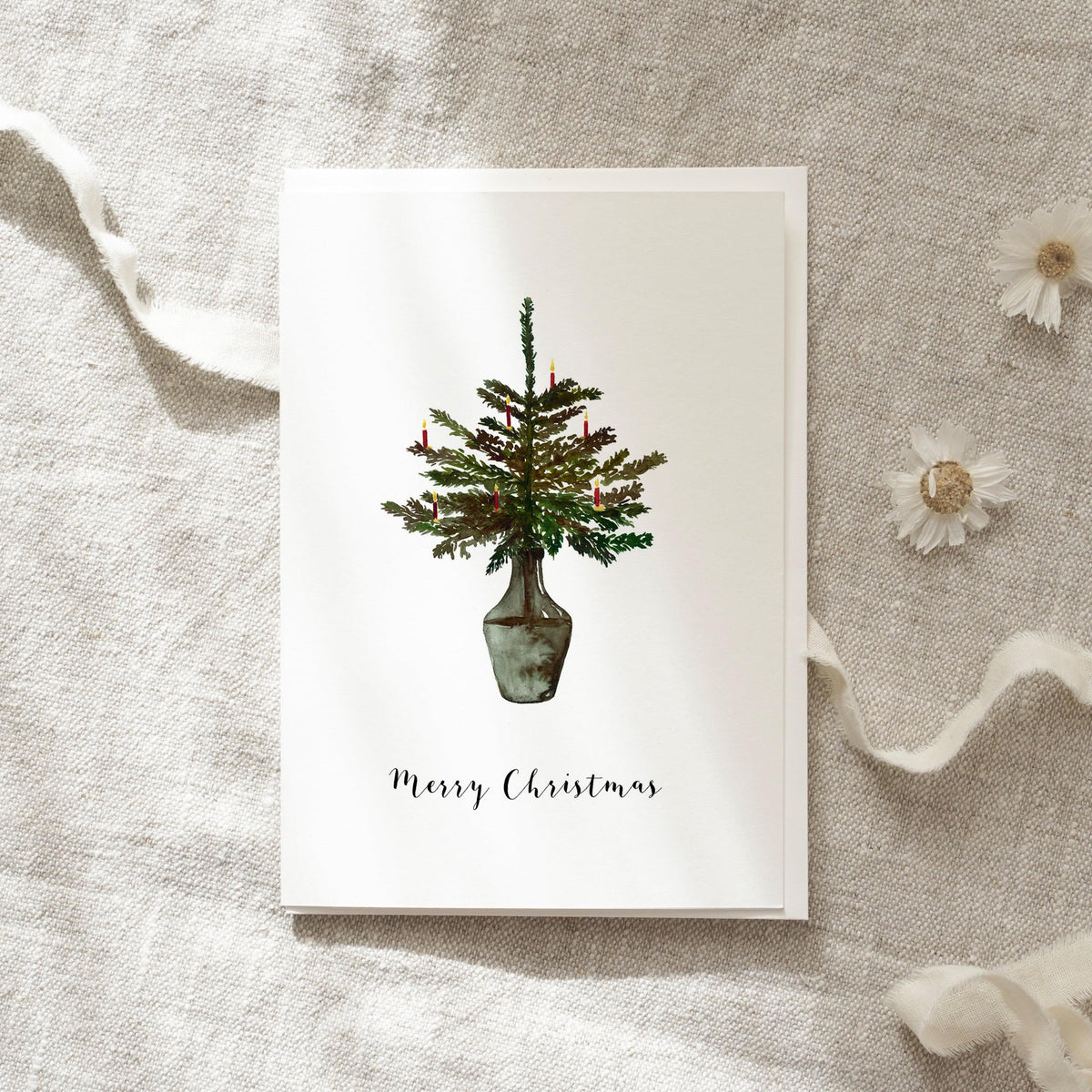 Grußkarte · Christmas tree in a vase