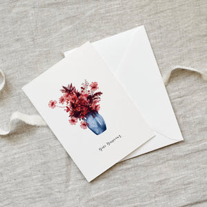 Greeting Card · Get ​​Well Soon | Red Autumn Flowers