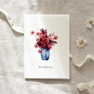 Greeting Card · Get ​​Well Soon | Red Autumn Flowers