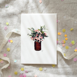 Greeting Card Hydrangea Vase