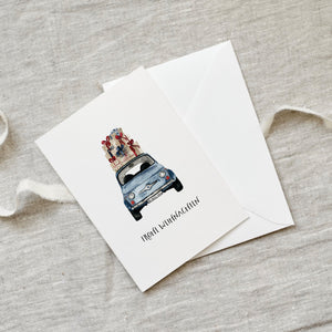 Grußkarte · Christmas Car · Blue