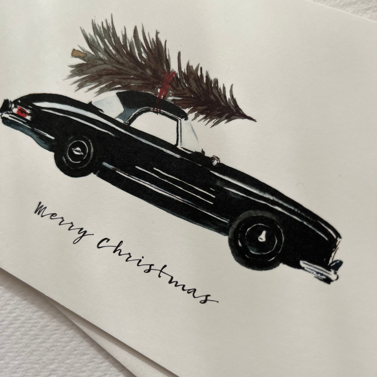 Grußkarte · Christmas Car | Black