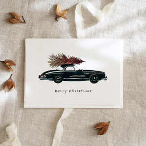 Grußkarte · Christmas Car | Black