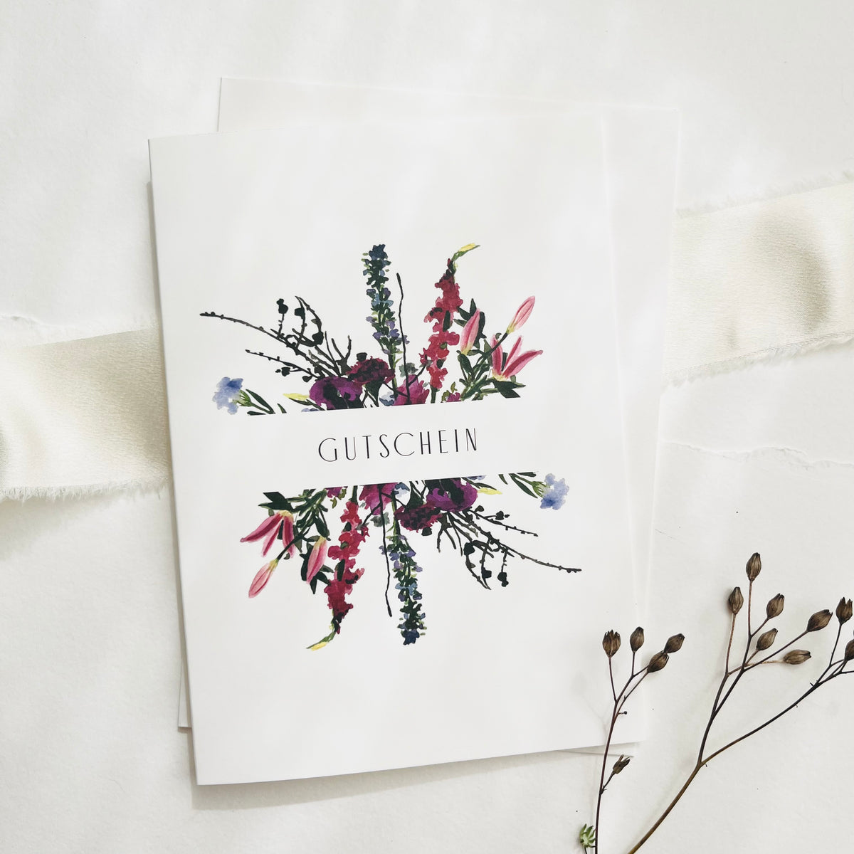 Greeting Card Voucher | Violet Flowers