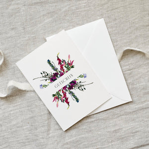 Greeting Card Voucher | Violet Flowers