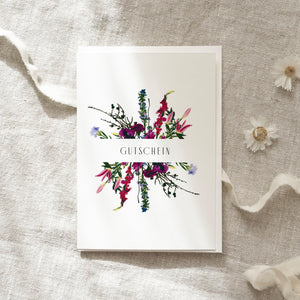 Greeting Card Voucher | Violet Flowers