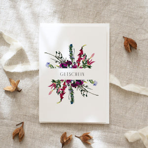 Greeting Card Voucher | Violet Flowers