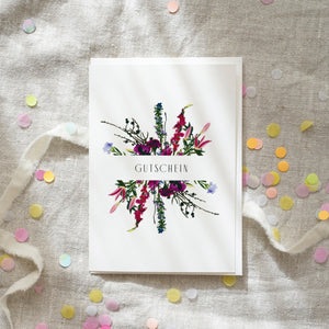 Greeting Card Voucher | Violet Flowers