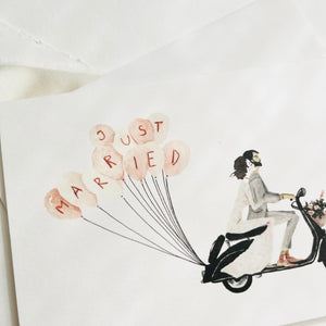 Greeting Card Bridal Scooter