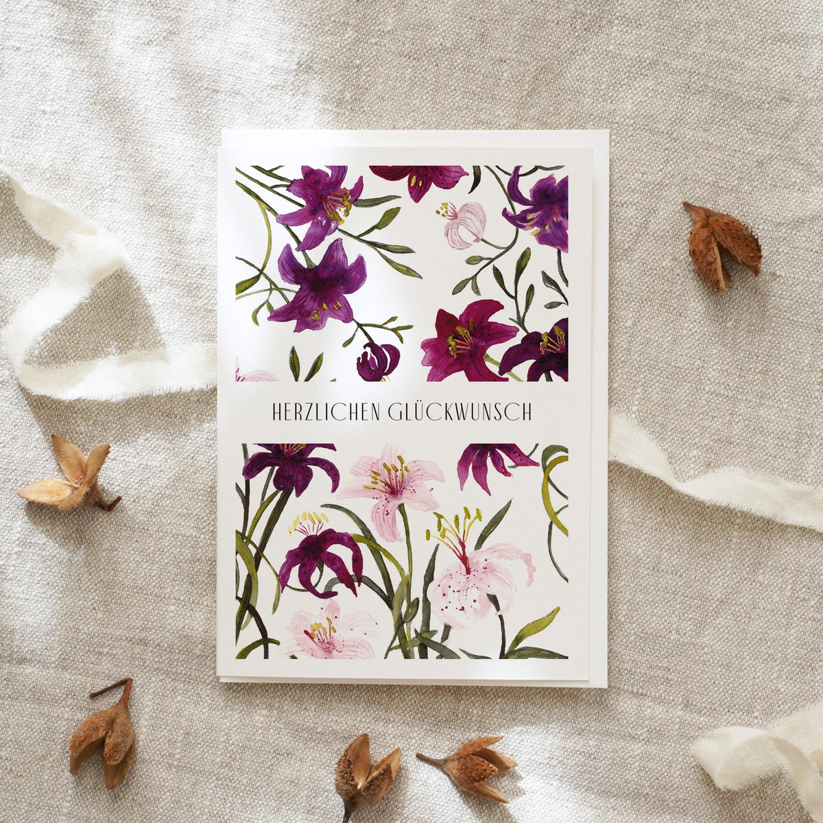 Greeting Card Birthday Lilies
