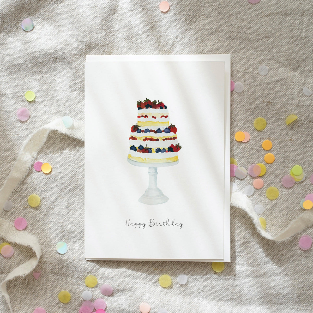 Grußkarte · Torte zur Feier