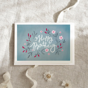 Greeting card · Happy Birthday | Blue Blossoms