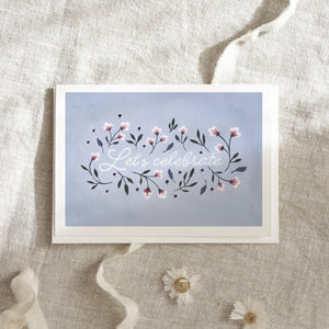 Greeting card · Let's celebrate | Blossoms