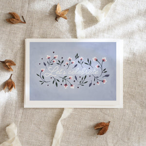 Greeting card · Let's celebrate | Blossoms