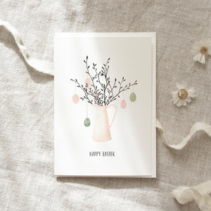 Greeting card · Easter vase