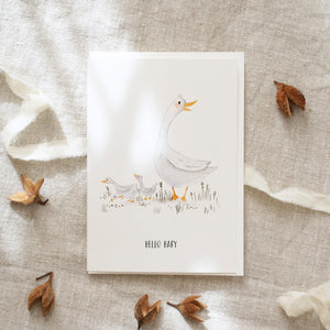 Grußkarte · Hello baby | Gans