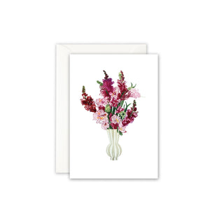 Greeting card · Pink flower bouquet